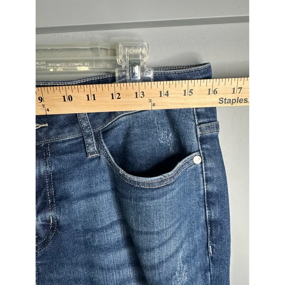 Judy Blue Distressed Skinny‎ Jeans Frayed Hem Women's Size 11/30